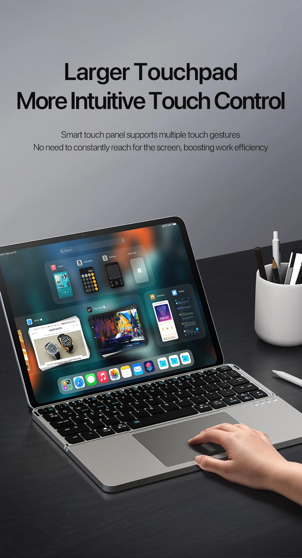 Foldable Bluetooth Keyboard with Touchpad – Portable & Compatible with All Devices