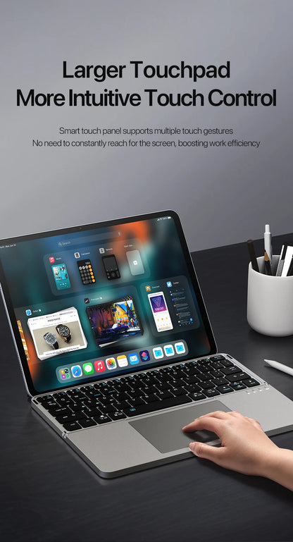 Foldable Bluetooth Keyboard with Touchpad – Portable & Compatible with All Devices