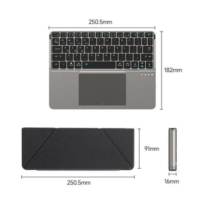 Foldable Bluetooth Keyboard with Touchpad – Portable & Compatible with All Devices